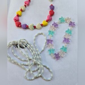 Vintage 80s 90s Beads for Crafting- Sead Beads, Hearts, Stars